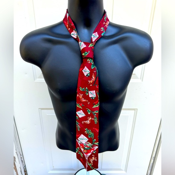 Tabasco, Burgundy, Silk, Tie - Picture 2 of 5